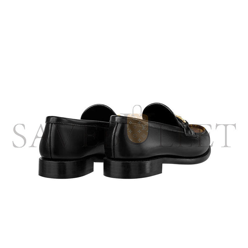 l0vis Vvtt0n chess flat loafers black with brown monogram 1abpla